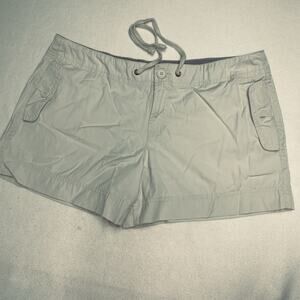 Periscope Womens Juniors 17 Khaki Beige Cotton Short Shorts 2.5" Inseam